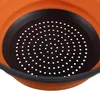 Ruhhy 23253 Opvouwbare siliconen zeef, 24 cm, oranje-grijs Productafbeelding-voorbeeld 10