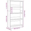 vidaXL Artisan dubová knihovna 80x24x143 cm materiál na Náhled obrázku produktu 8