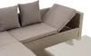 A close-up view of a section of a modular outdoor sofa set, showing the woven rattan texture and cushions. Produktbild-Vorschau