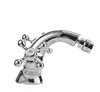 A chrome-plated bidet faucet with cross-shaped handles. Anteprima dell’immagine prodotto