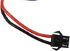 Close-up of red and black wires with a black connector. Voir les images du produit
