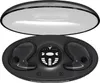 A pair of black wireless earbuds in an open charging case, with the lid lifted. Produktbild-Vorschau