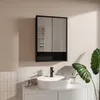 Armoire de Toilette Noir 50x70 cm Miroir Étag?res en Verre Voir les images du produit 1