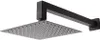A black square shower head with a black arm mounted on a white background. Anteprima dell’immagine prodotto