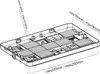 A diagram showing the underside of a tablet stand with dimensions indicated. Produktbild-Vorschau
