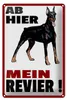 Blechschild Hinweis 20x30cm ab hier mein Revier Hund Produktbild-Vorschau 1