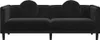 vidaXL Sofa mit Kissen 3-Sitzer Schwarz Samt Produktbild-Vorschau 4