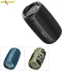A collage of three different color variations of a portable Bluetooth speaker, with the main image showing a black speaker. Produktbild-Vorschau