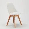 A white chair with wooden legs is shown against a white background. Anteprima dell’immagine prodotto