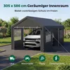 COSTWAY Zeltgarage Carport, 586x305cm Pavillon Garagenzelt Produktbild-Vorschau 4