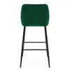 A back view of a green bar stool with black legs against a white background. Podgląd zdjęcia produktu