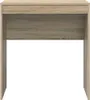 A front view of a wooden desk with an open shelf. Náhled obrázku produktu