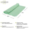 Tischläufer L140cm Hellgrün Baumwolle Tischdecke Fransen Produktbild-Vorschau 2