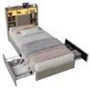 Lit simple UnboxG 90 x 200 cm, beige, avec 2 tiroirs, tête Voir les images du produit 11