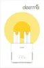 A stylized illustration of a shoe dryer with a radiating yellow light. Produktbild-Vorschau
