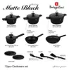 A collage of different pieces of cookware from the Matte Black Collection by Berlinger Haus. Náhled obrázku produktu