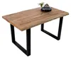 Esstisch Baumkante massiv Mango 140 x 80 U-Gestell schwarz Produktbild-Vorschau 2