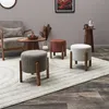 HowHomely | Sedací puf - puf - 35 x 35 x 35 cm - béžová - Náhľad obrázku produktu 4