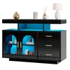 A black sideboard with blue LED lighting. Náhled obrázku produktu