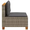 vidaXL Gartensofa ohne Armlehnen mit Kissen Grau Poly Produktbild-Vorschau 5