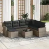 Möbel 8-tlg. Garten-Sofagarnitur mit Kissen Grau Poly Produktbild-Vorschau 1