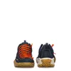 Mojito Planet Denim Lifestyle Schuhe von Scarpa in Blau mit orangefarbenen Schnürsenkeln und Gummisohle. Voir les images du produit
