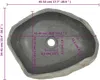 The Living Store Waschbecken Flussstein Oval 45-53 cm Produktbild-Vorschau 7