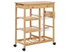 BELIANI Servierwagen Hellbraun Bambusholz 80 x 67 x 37 cm Produktbild-Vorschau 1