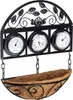A hanging planter with a thermometer, barometer, and clock. Náhled obrázku produktu