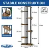 DanDiBo Blumenregal Indoor Metall Schwarz 6 Etagen Holz Produktbild-Vorschau 2