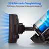 Close-up of a vacuum cleaner head and dustbin with blue airflow graphics. Produktbild-Vorschau