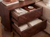 FineBuy Comodino in legno massello di acacia marrone con 2 Anteprima dell’immagine prodotto 4