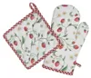 Clayre & Eef Ofenhandschuh 18x30 cm Weiß Rot Baumwolle Produktbild-Vorschau 3