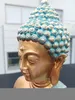 Buddha Figur 31,5cm türkis gold mit Lotusblume Produktbild-Vorschau 2