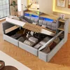 Stauraumbett mit LED-Beleuchtung, Aufbewahrung, Lattenrost, Produktbild-Vorschau 3