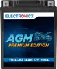 Elektronische AGM-Motorradbatterie YB14-B2, 12 V, 14 Ah, Produktbild-Vorschau 1
