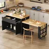 Îlot de cuisine Merax avec table à rallonge et roulettes Voir les images du produit 4