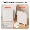 The image shows two installation methods for an electric heater: wall-mounted and freestanding. Náhľad obrázku produktu