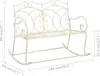 Gartenbank 104 cm Eisen Antik Weiß Produktbild-Vorschau 6