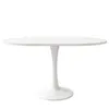 A white oval dining table with a pedestal base, shown against a white background. Náhled obrázku produktu