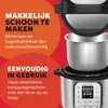 A close-up of an Instant Pot multicooker with text highlighting its features. Produktbild-Vorschau