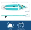 Diagrams and dimensions of a stand-up paddleboard. Produktbild-Vorschau
