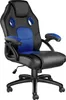 A black and blue ergonomic office chair with a white background. Voir les images du produit