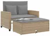 vidaXL Gartensofa mit Kissen 2-Sitzer Beige Poly Rattan Produktbild-Vorschau 1