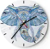 Wanduhr - Rund - Glasuhr - Elefant Muster Tierwelt Afrika - Produktbild-Vorschau 1
