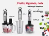 Advertisement for Lehmann Home immersion blenders, showing different models with accessories and fruits. Náhľad obrázku produktu