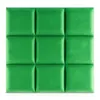 A close-up, studio shot of a green upholstered wall panel, arranged in a 3x3 grid. Anteprima dell’immagine prodotto