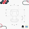 A technical drawing of a door knob with dimensions indicated. Podgląd zdjęcia produktu