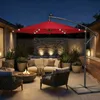 SONGMICS Sonnenschirm Ø 300 cm mit LED-Solar-Beleuchtung Produktbild-Vorschau 1
