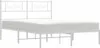 vidaXL Bettgestell mit Kopfteil Metall Weiß 120x190 cm Produktbild-Vorschau 4
